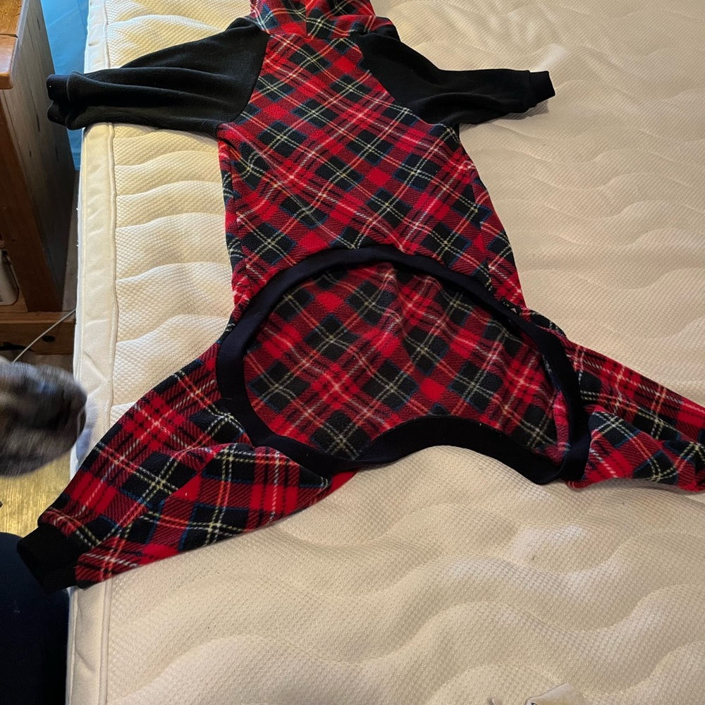 🏆⭐️🐾🐾 GOLD PAW fleece onesie. Tried on. So cute! Boxer size 24. NEVER “worn”!